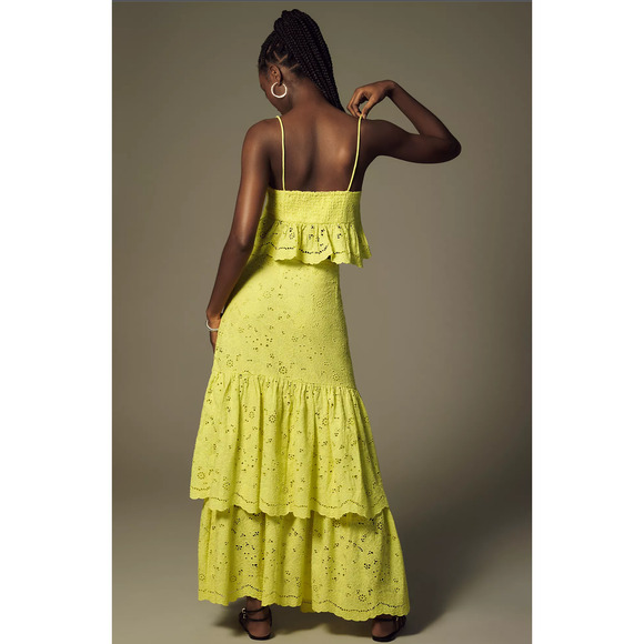 NWT Maeve Tiered Yellow Lace Skirt - Size 6 - Picture 2 of 6